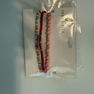 Ivory Ella Kids' Pink and Colorful Bead Bracelet Trio